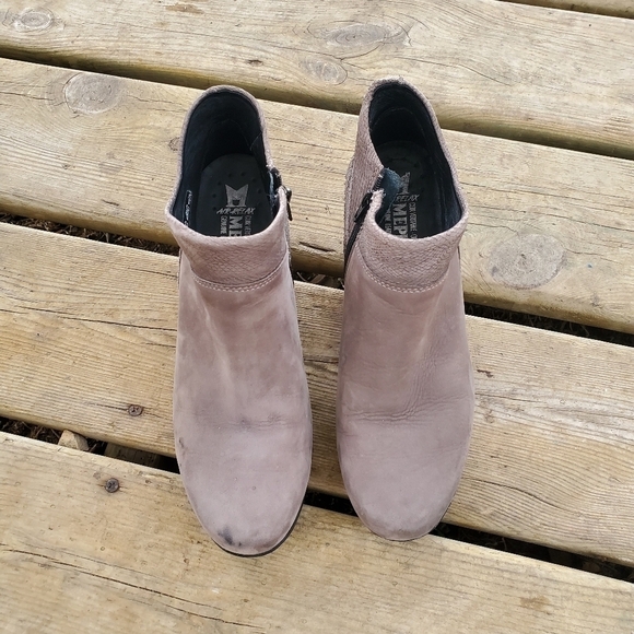 Mephisto Michaela Birch Bucksoft Dark Taupe VIP Snake Ankle Boots Booties 7 - Picture 3 of 11